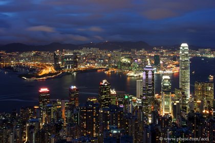 Красивые фотографии ночного Гонконга