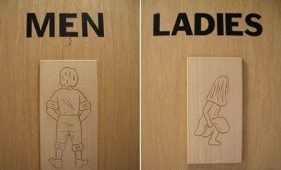 Прикольные туалетные указатели
