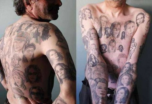 Фанат Джулии Робертс вытатуировал свое тело ее портретами