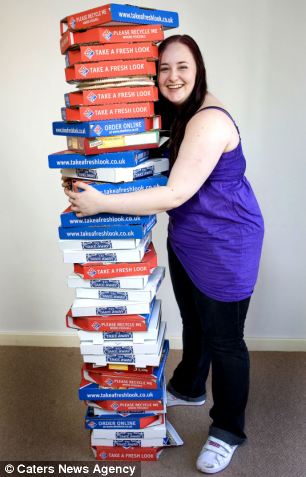 Девушка 8 лет ест одну пиццу Девушка 8 лет ест одну пиццу