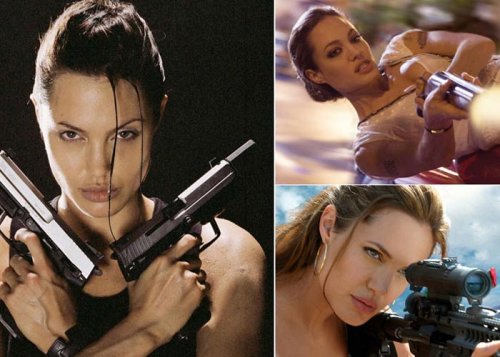 Горячие голливудские красотки с оружием (12 фото)