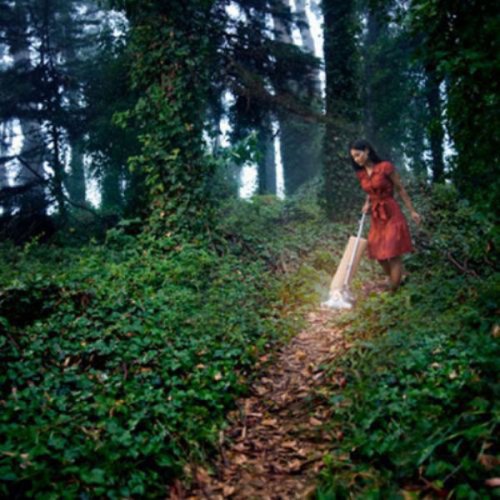 Странные женщины с пылесосом на улице (19 фото)