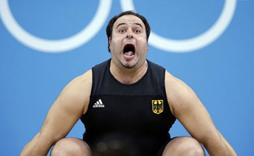 Смешные лица тяжелоатлетов (22 фото)