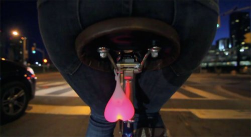 Сигнальная лампа на велосипед в виде яичек (3 фото + видео)