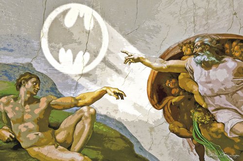 Знаменитые картины, переделанные в поп-арт, посвящённый "Бэтмену" (5 фото)