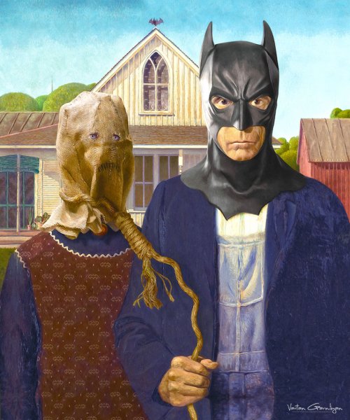Знаменитые картины, переделанные в поп-арт, посвящённый "Бэтмену" (5 фото)