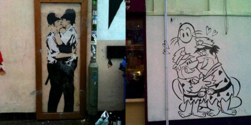 Знаменитые рисунки Бэнкси, перерисованные уличным художником Butcher Billy (10 фото)