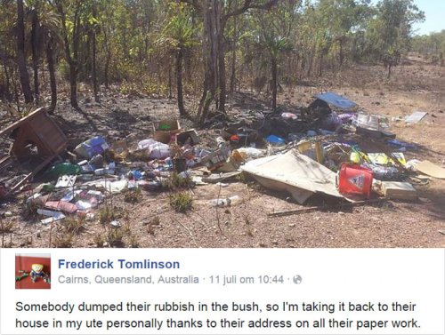 Австралиец вернул правонарушителю весь мусор, который тот выбросил за городом  (6 фото)