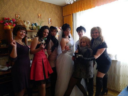 Весёлые и забавные свадебные фотографии (21 шт)