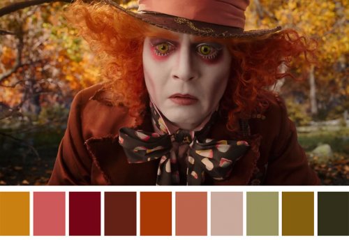 Цветовые палитры сцен известных фильмов (21 фото)