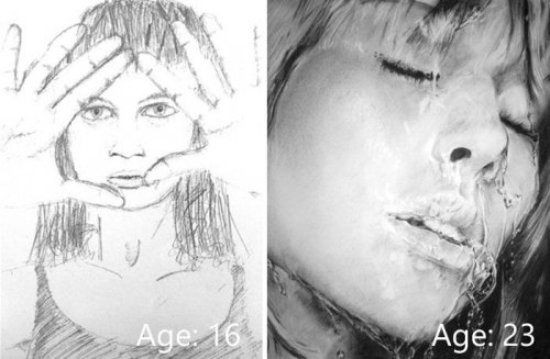 Рисунки "тогда и сейчас" (21 фото)
