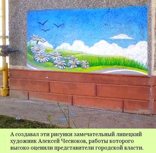 Необычный стрит-арт липецкого художника Алексея Чеснокова (6 фото)
