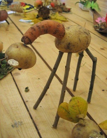 Забавные поделки из овощей и фруктов (19 фото) Забавные поделки из овощей и фруктов (19 фото)