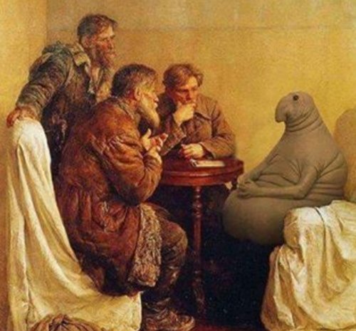 Популярный мем "Ждун" на картинах известных художников (19 фото)