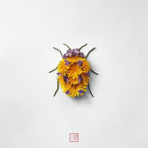 Цветочные насекомые, созданные художником Раку Иноуэ (10 фото)