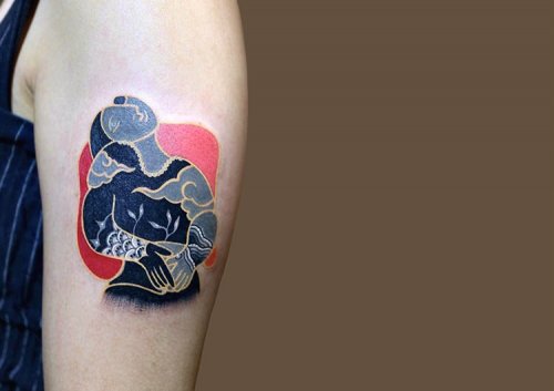 Классические картины с корейскими мотивами в татуировках художника Pitta KKM (9 фото)