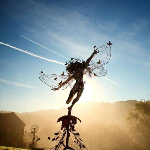 Скульптуры фей из стальной проволоки, созданные художником Робином Уайтом (18 фото)
