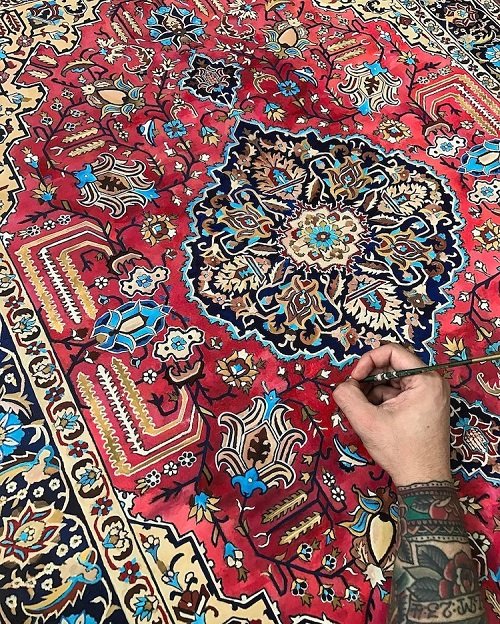 Художник создает картины, которые выглядят как персидские ковры (5 фото)