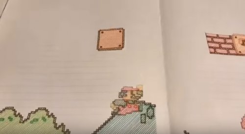 Японский художник нарисовал и анимировал первый уровень видеоигры Super Mario Bros.