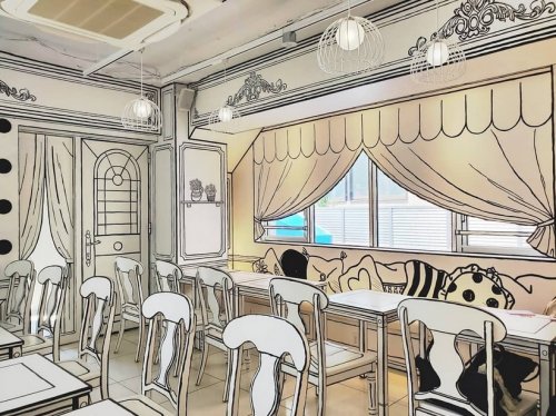В японской столице открылось "нарисованное" кафе (6 фото)