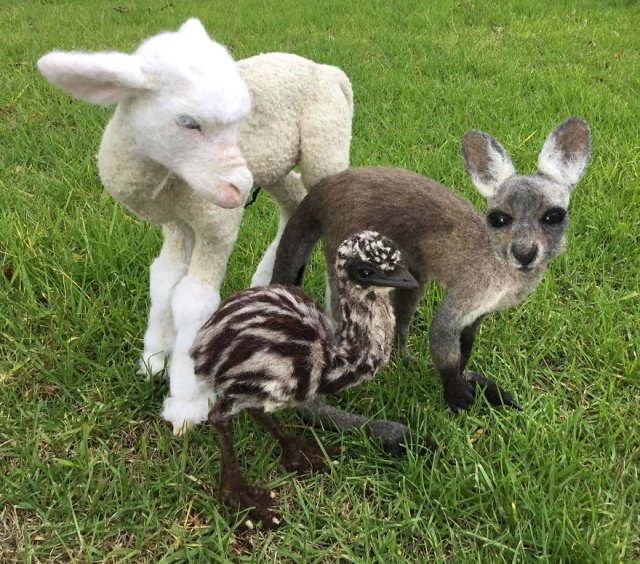 Реалистичные войлочные фигурки животных (24 фото)